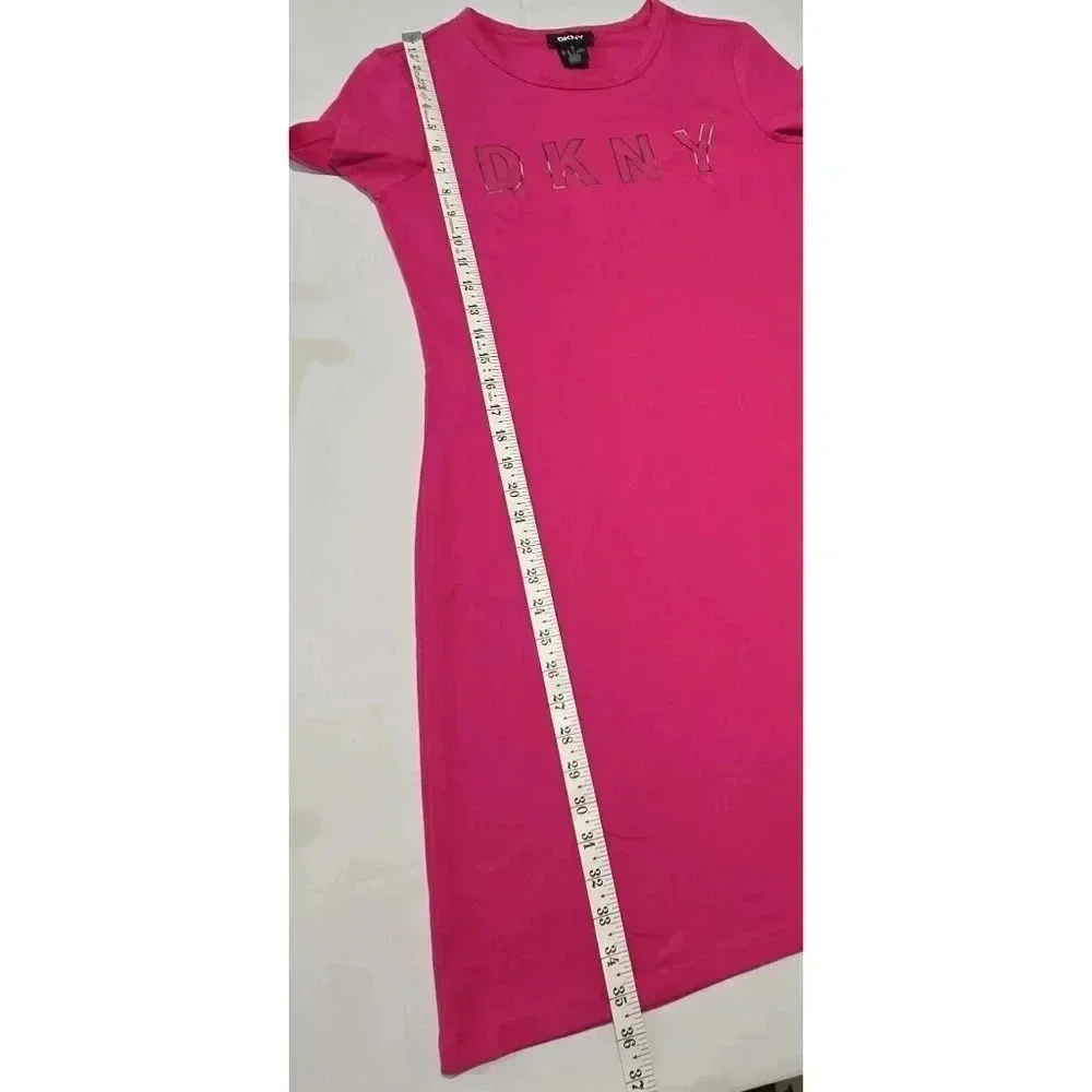 Bright Pink DKNY T-Shirt Dress - Casual & Stylish - Picture 10 of 14